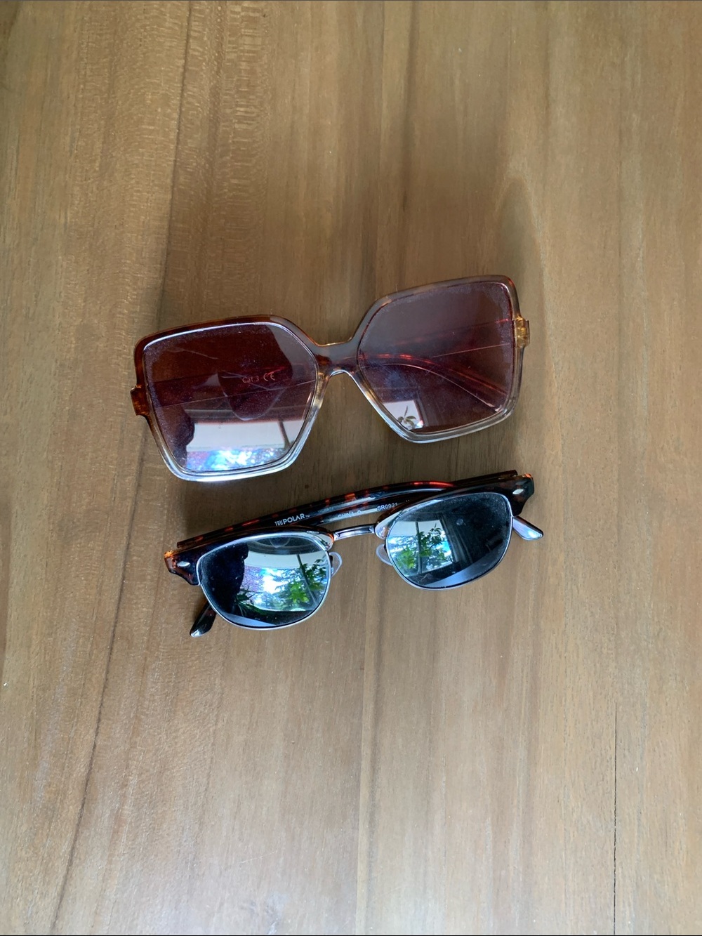 Lot of Two Stylish Oversized Brown Tinted Women's Sunglasses